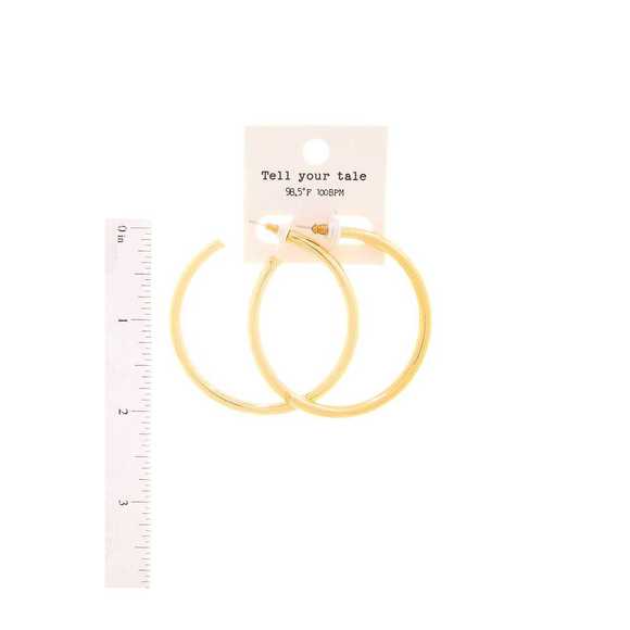 Trendy Fashion 2 Inch Open Hoop Earring - Picture 4 of 7